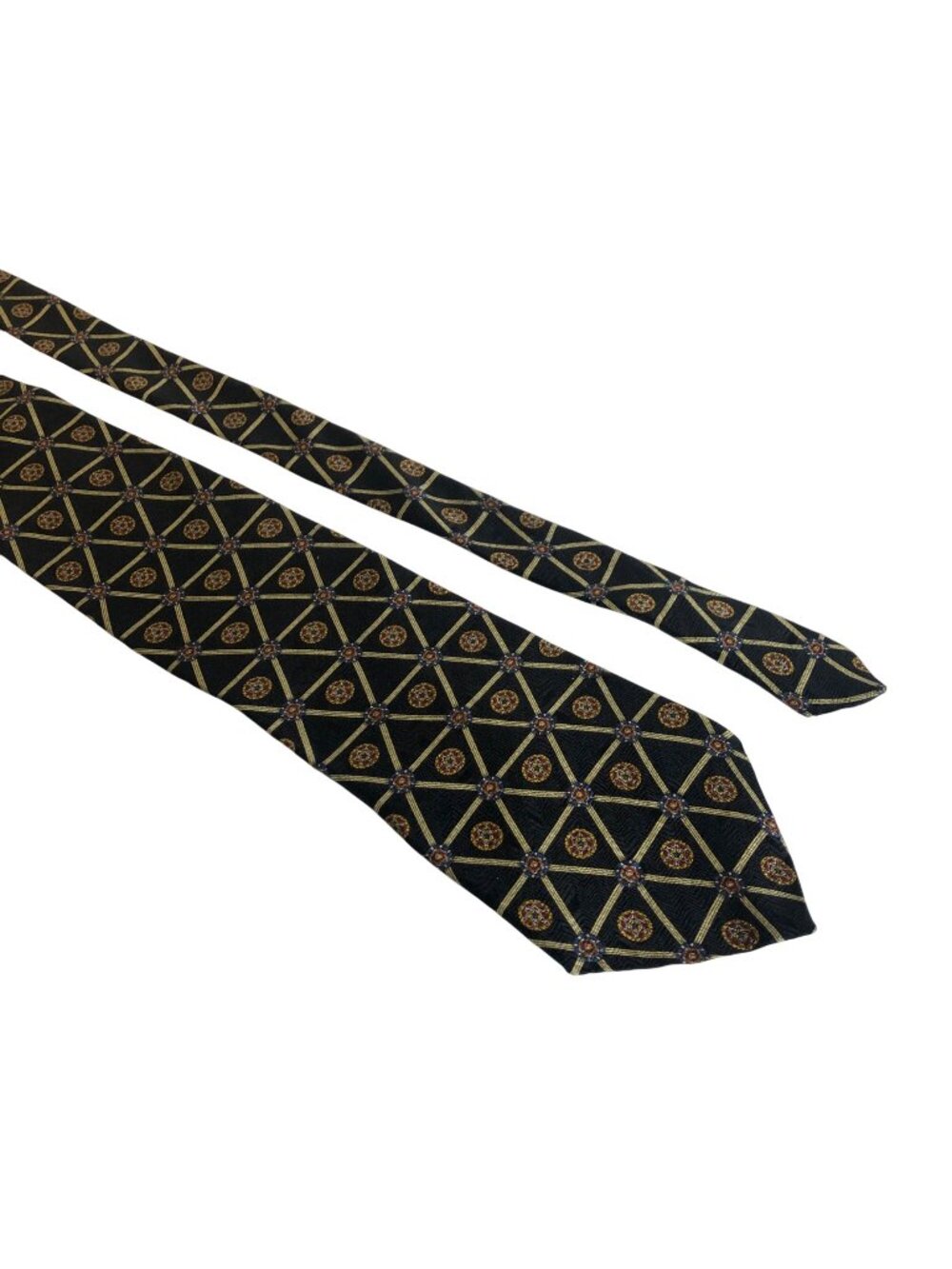Resilio Silk Tie Black Geometric Men Necktie Accessory Office Work Formal Gift